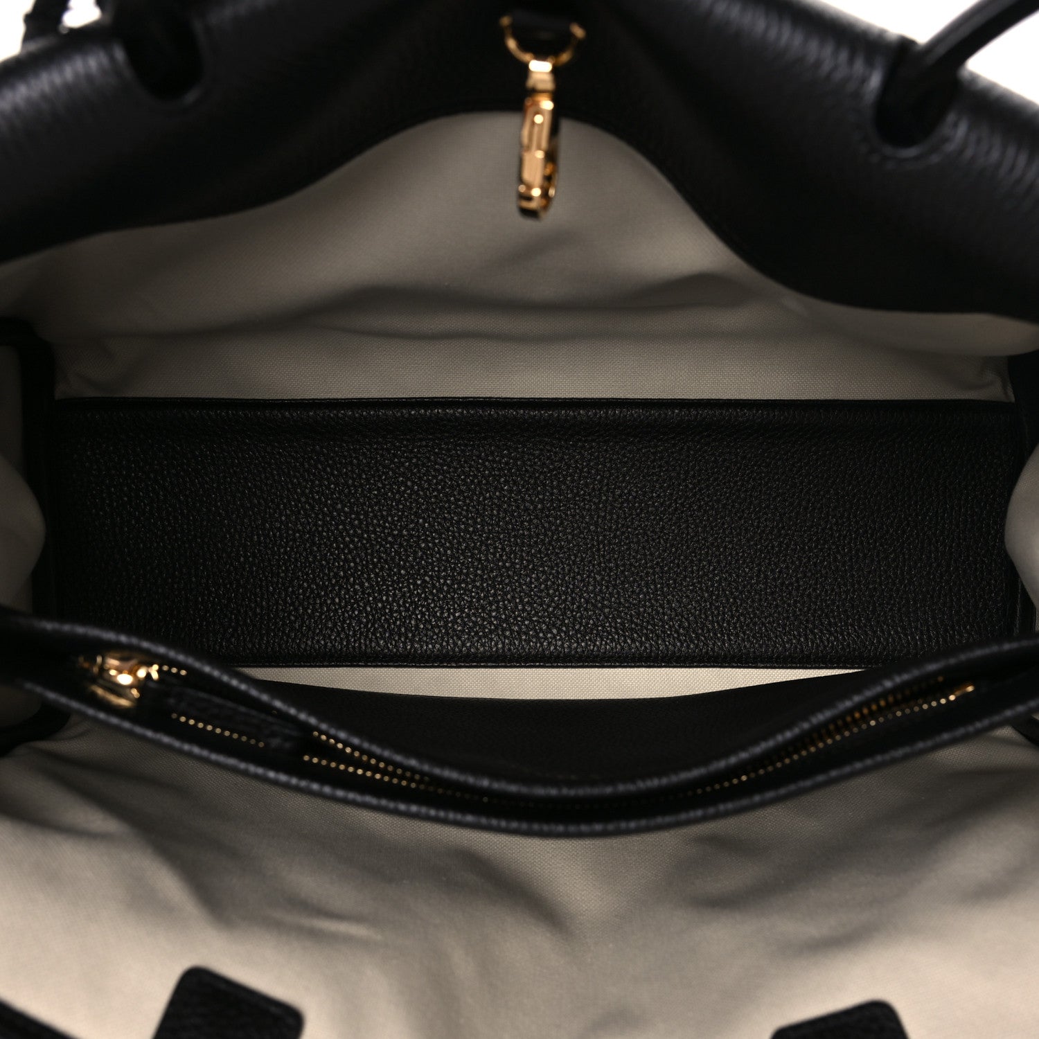 Grained Calfskin Suede Urban Essentials Large Shopping Bag  Dark Beige Black