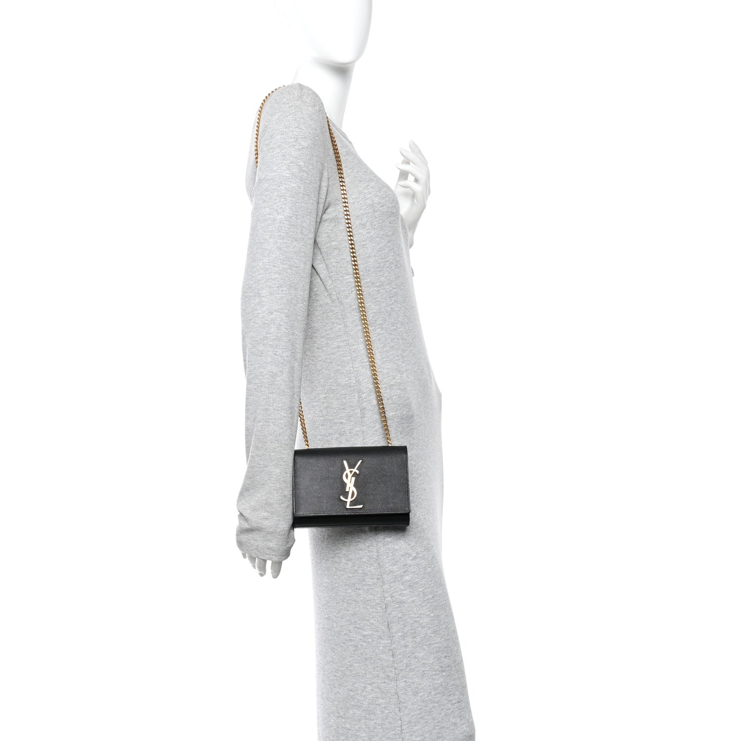 Grain De Poudre Small Monogram Kate Satchel Black