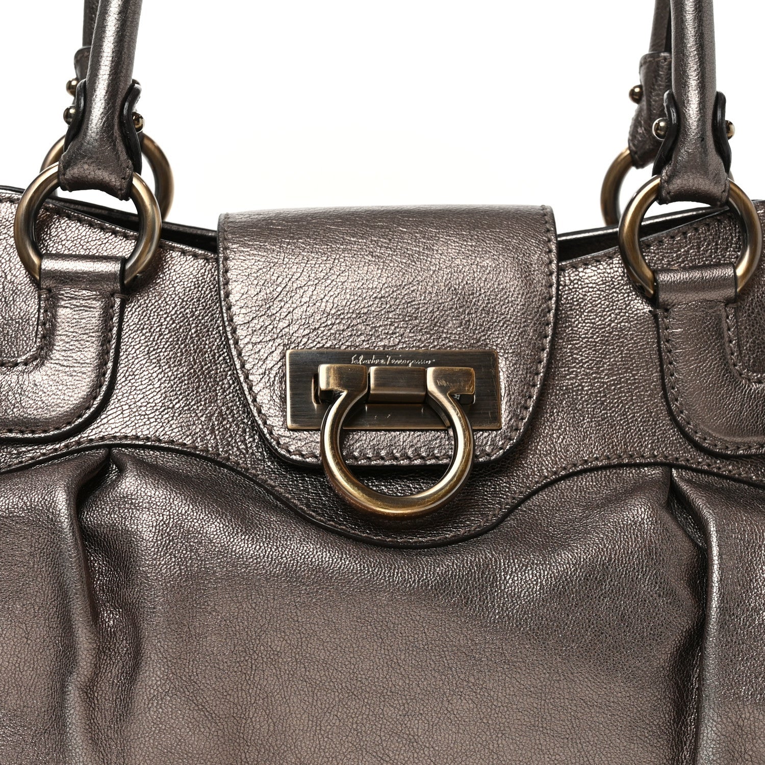 Calfskin Marisa Shoulder Bag Bronze
