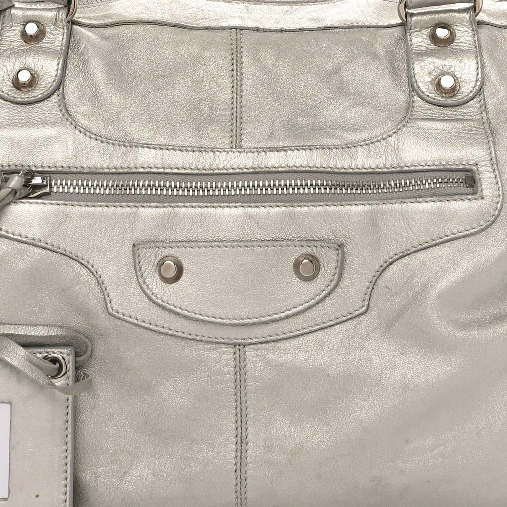 Metallic Agneau Classic Palladium Hardware Work Argent