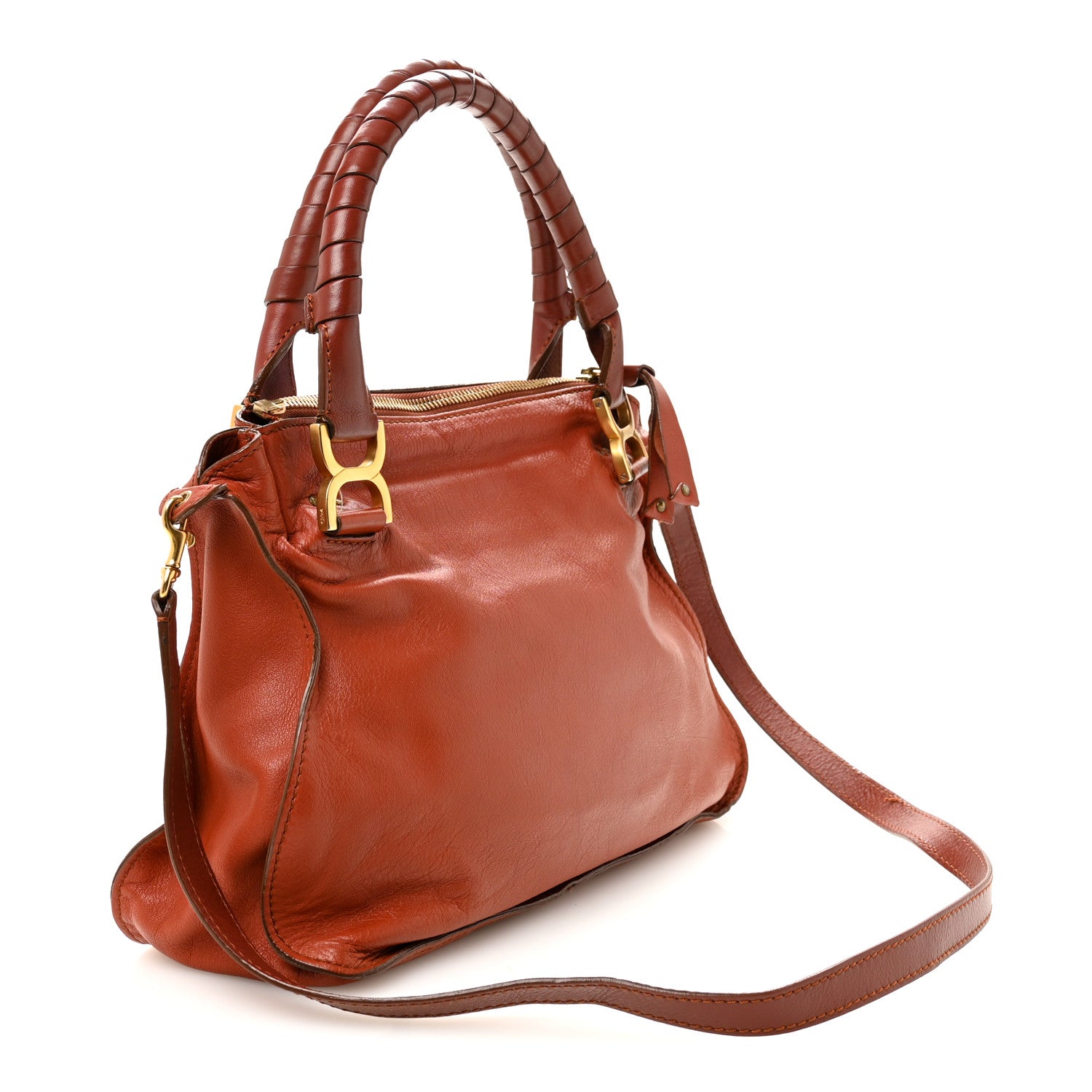 Calfskin Medium Marcie Satchel Maple Leaf