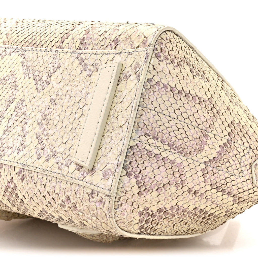 Snakeskin Mini Lock Antigona Shoulder Bag Dusty Gold