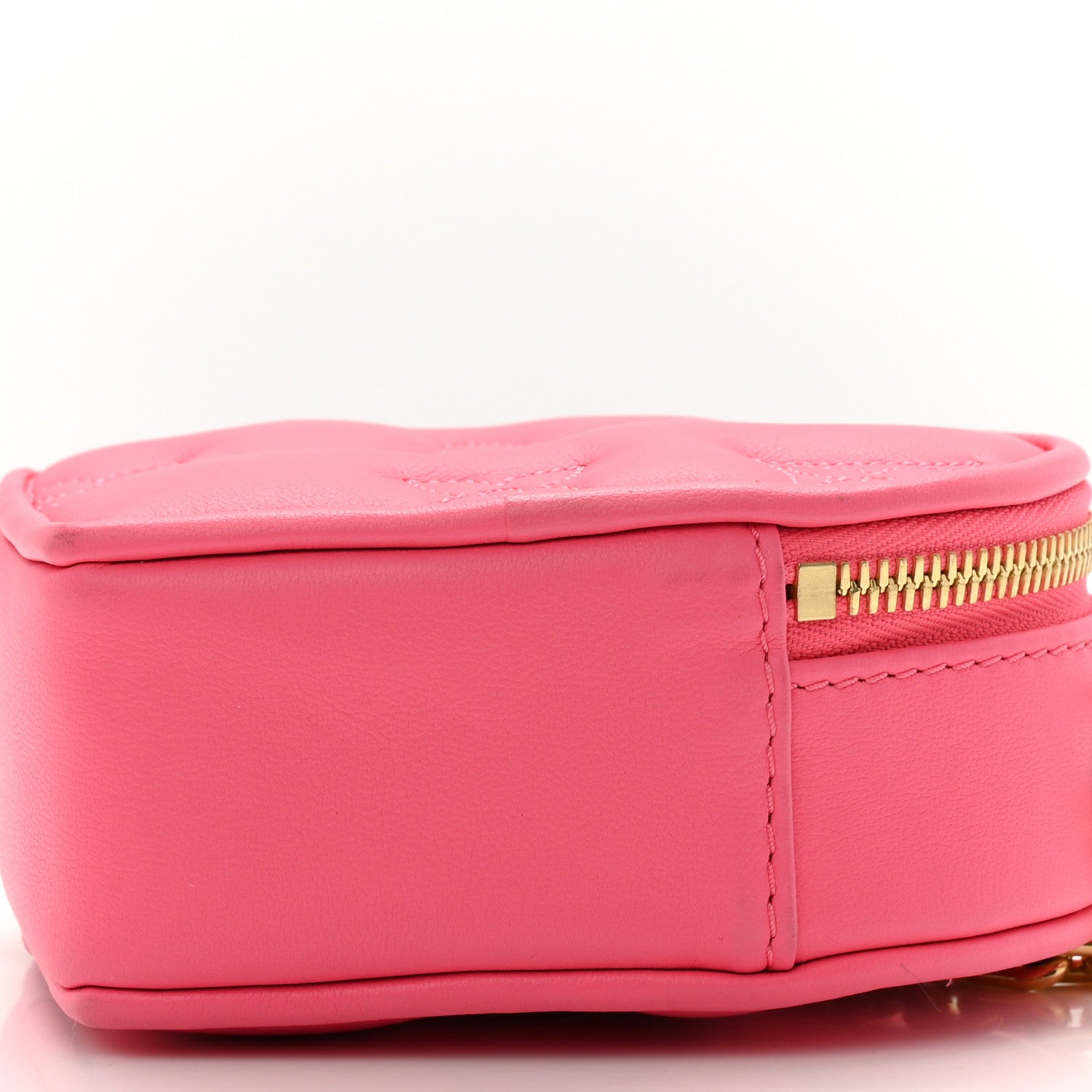 Calfskin Embroidered Monogram Pop My Heart Bag Pouch Dragon Fruit Pink