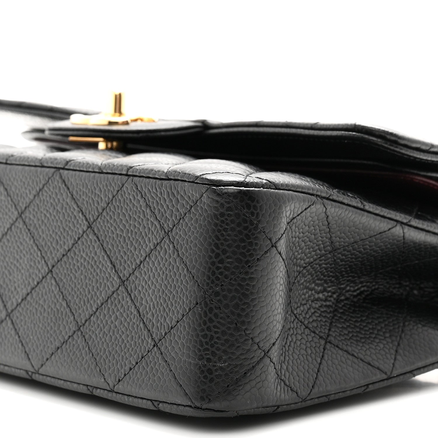 Caviar Quilted Small Double Flap Black