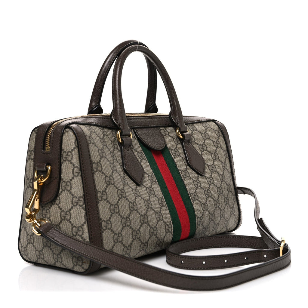 GG Supreme Monogram Web Medium Ophidia Boston Brown