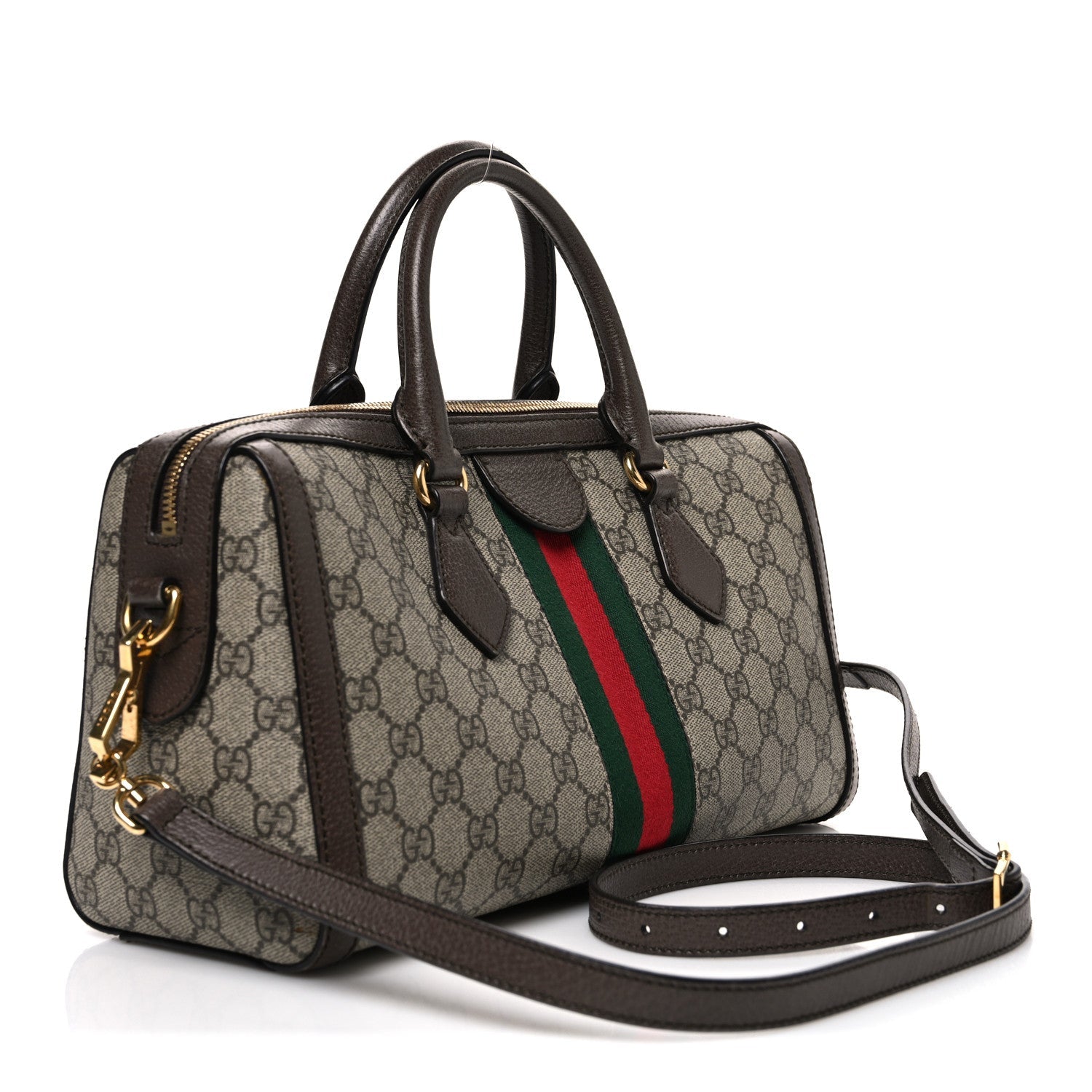 GG Supreme Monogram Web Medium Ophidia Boston Brown