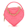 Calfskin Embroidered Monogram Pop My Heart Bag Pouch Dragon Fruit Pink