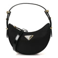 Re-Nylon Spazzolato Mini Arque Shoulder Bag Black