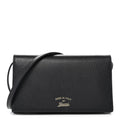 Dollar Calfskin Mini Swing Wallet Bag Black
