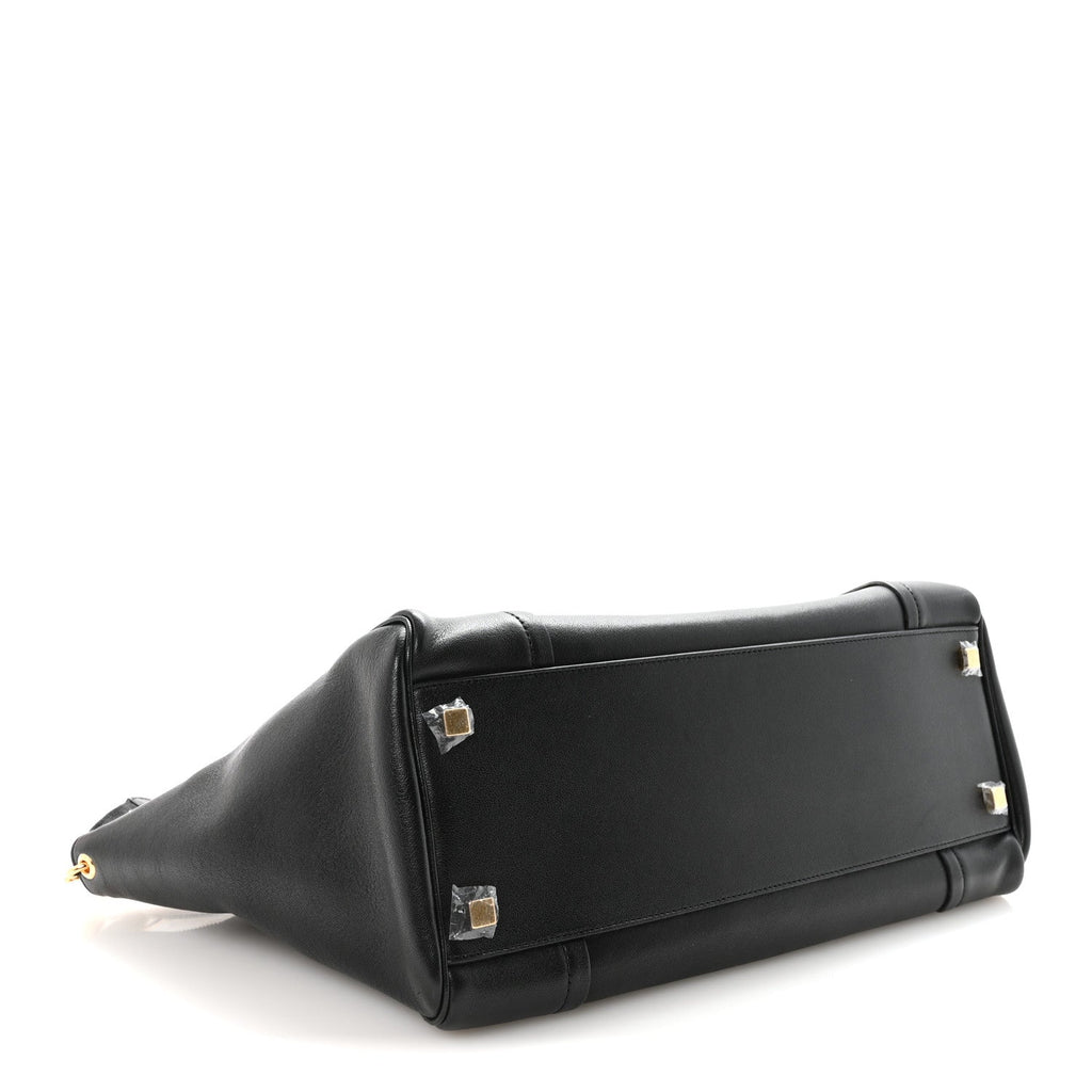 Supple Shiny Lambskin Luggage Black