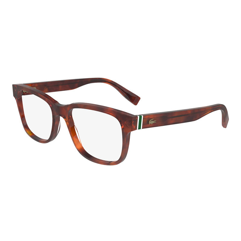 Lacoste Eyeglasses Square Full Rim, Havana Grey Frame and Clear Demo Lenses Lens L2937240