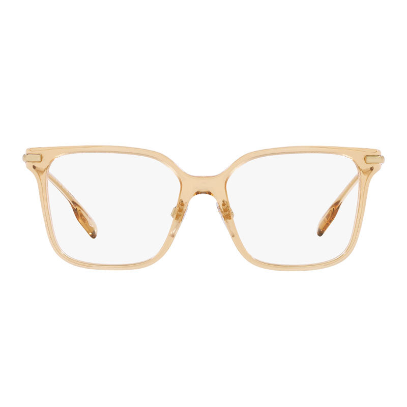 Burberry Eyeglasses Square Full Rim, Shiny Brown Frame and Clear Demo Lenses Lens BE23764063