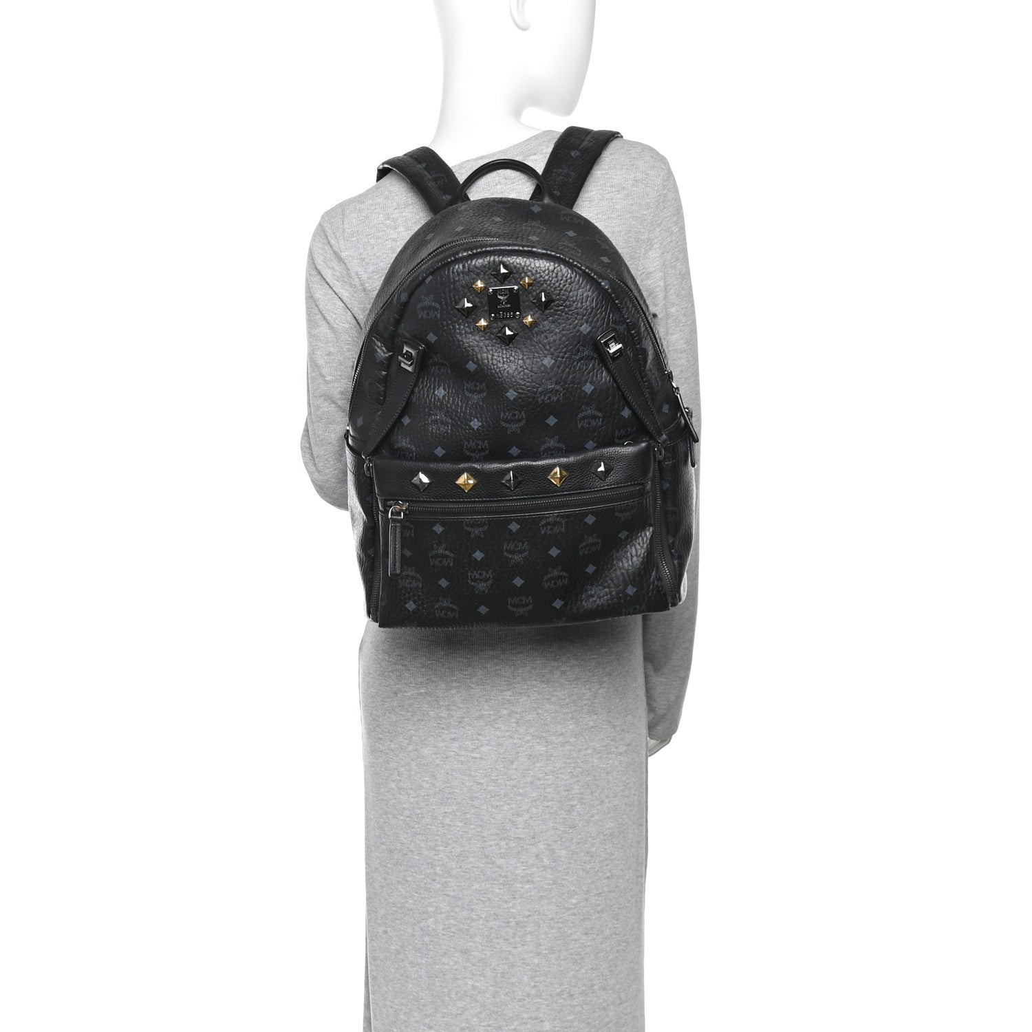 Visetos Studded Medium Dual Stark Backpack Black