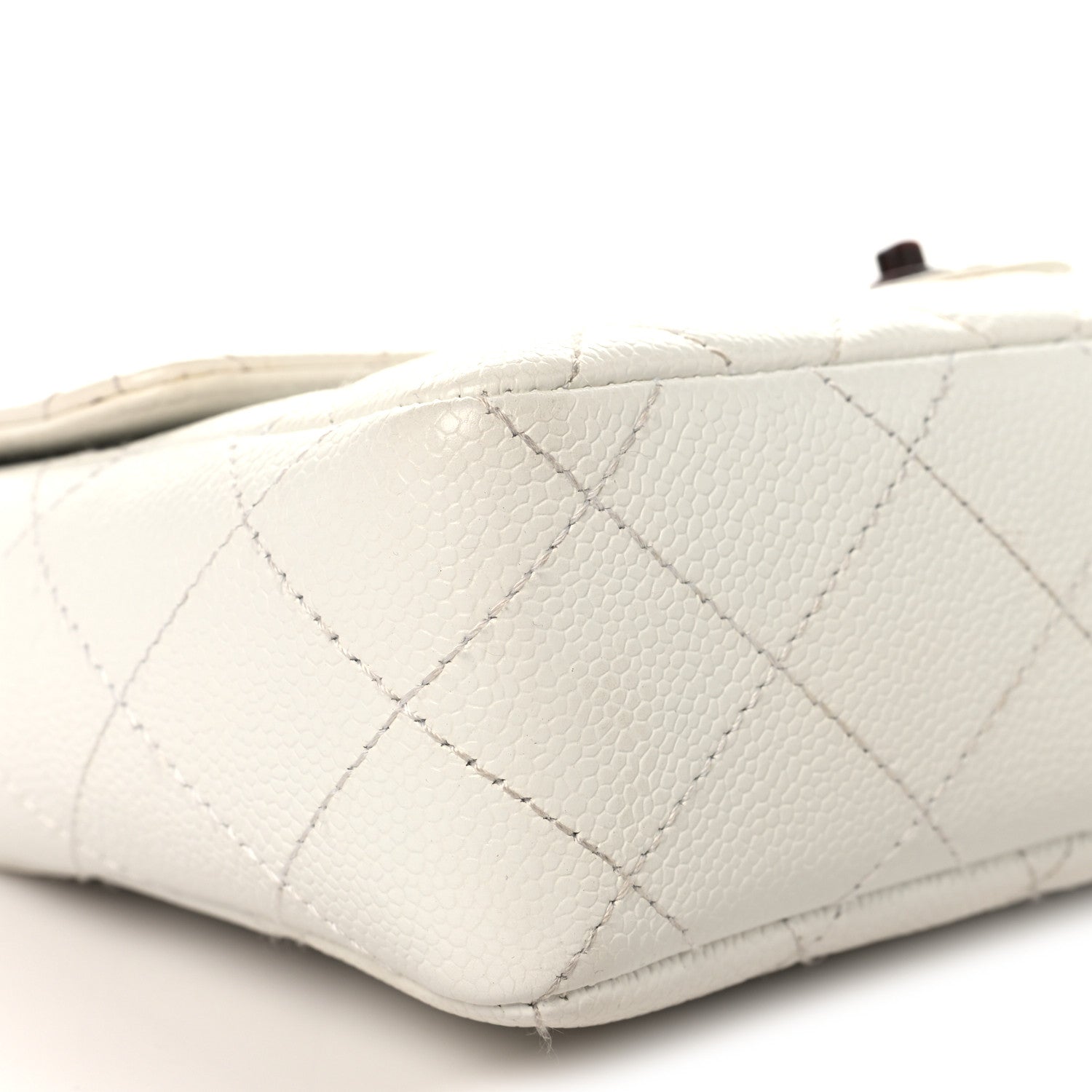 Caviar Quilted Tortoise Medium Single Flap White