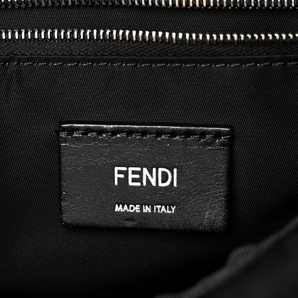 Suede Nylon Santander Cuoio Romano Bi-Color FF Embossed Small Fendiness Backpack Piombo Fango Grigio Polvere Asphalto
