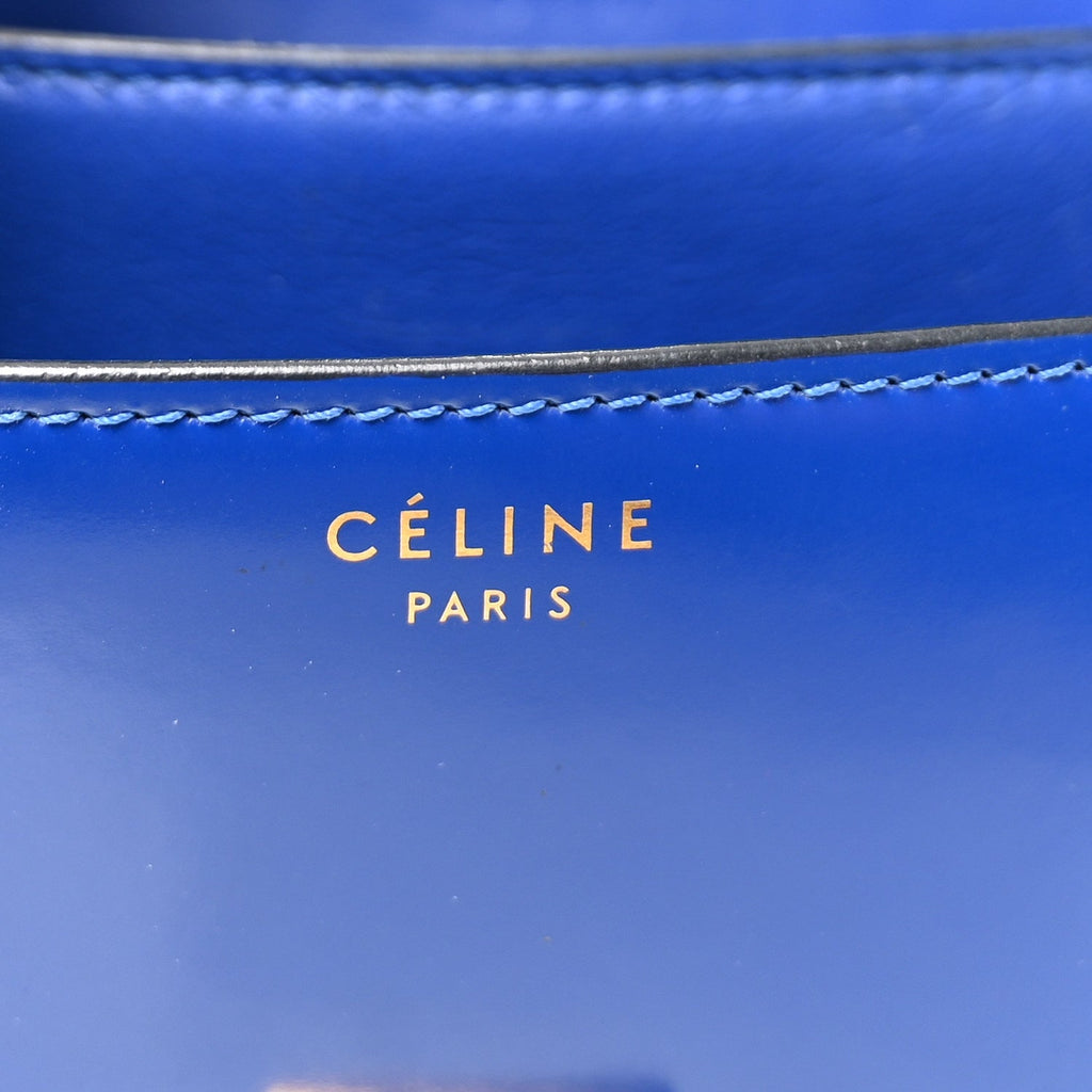 Spazzolato Calfskin Medium Classic Box Flap Bag Royal Blue