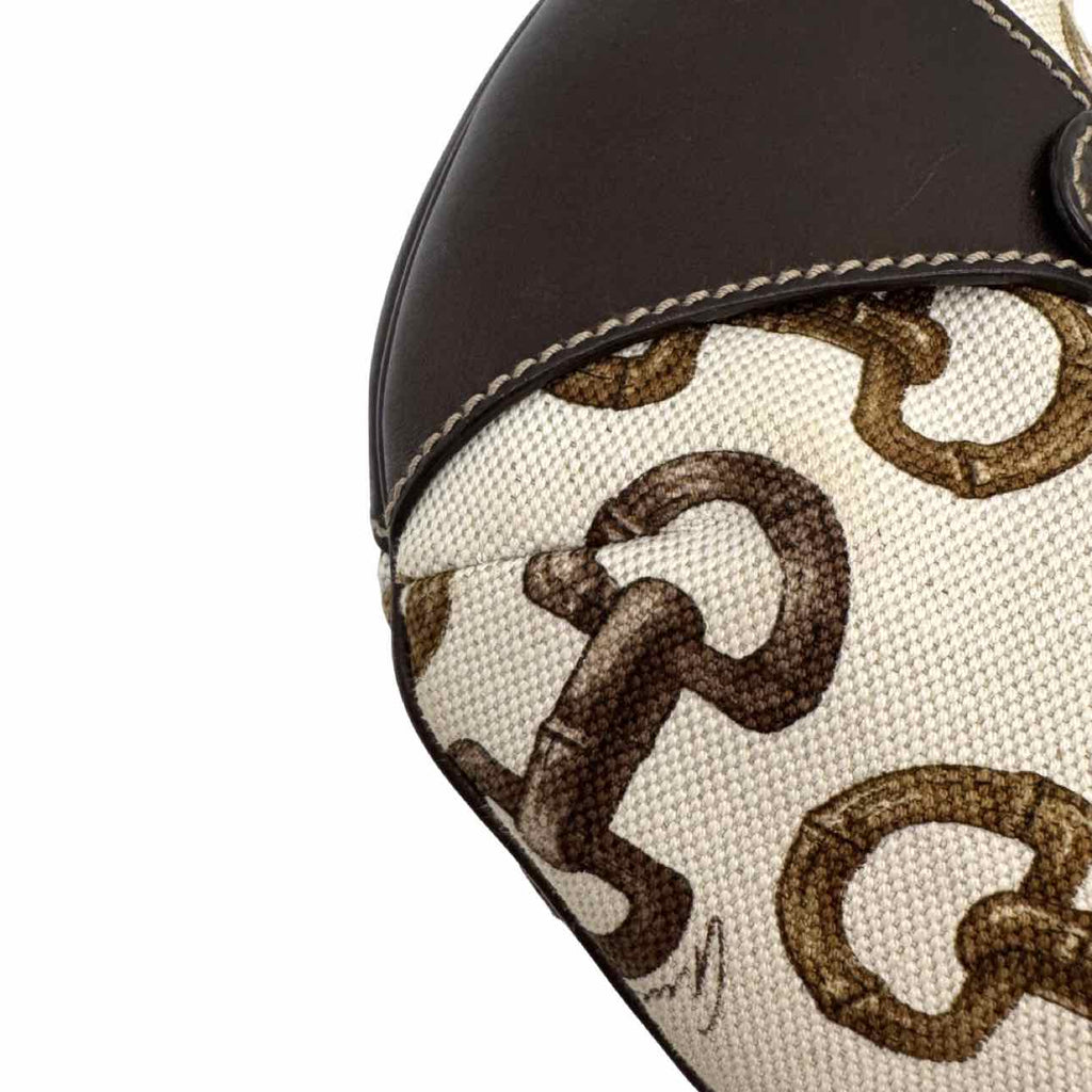 GUCCI Canvas Bamboo Horsebit Amalfi Hobo Bag