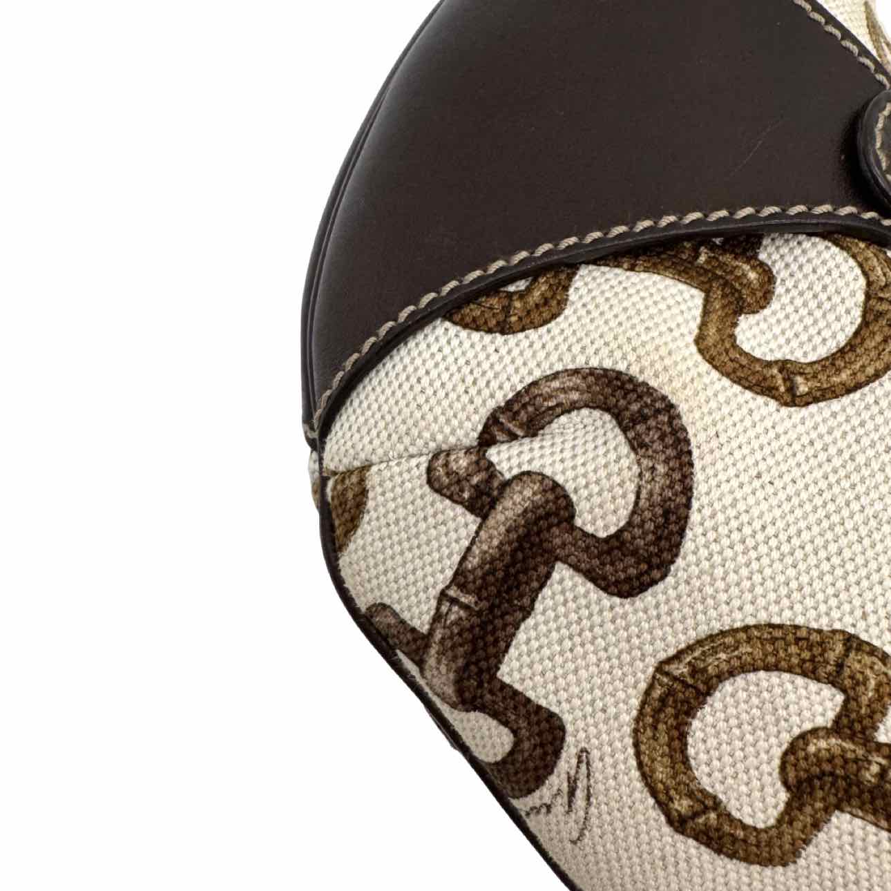 GUCCI Canvas Bamboo Horsebit Amalfi Hobo Bag
