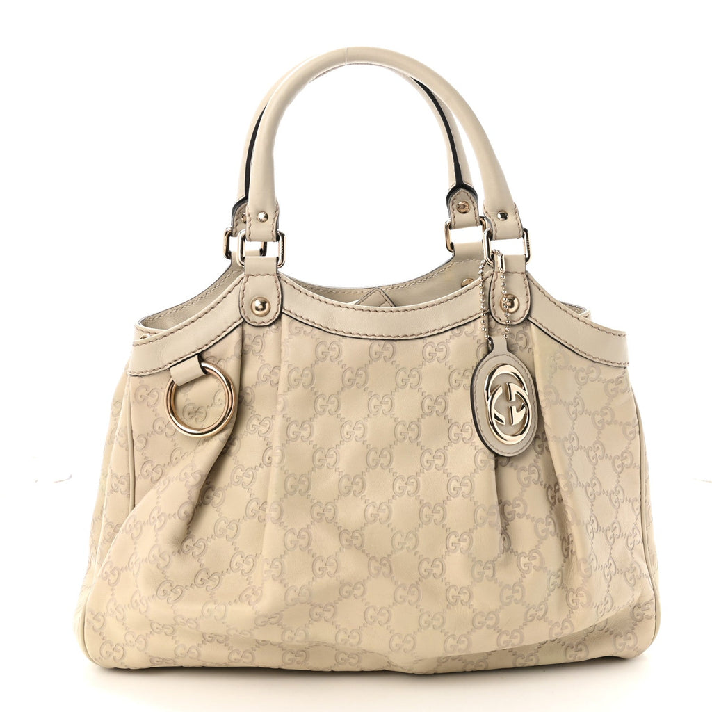 Guccissima Medium Sukey Tote Mystic White