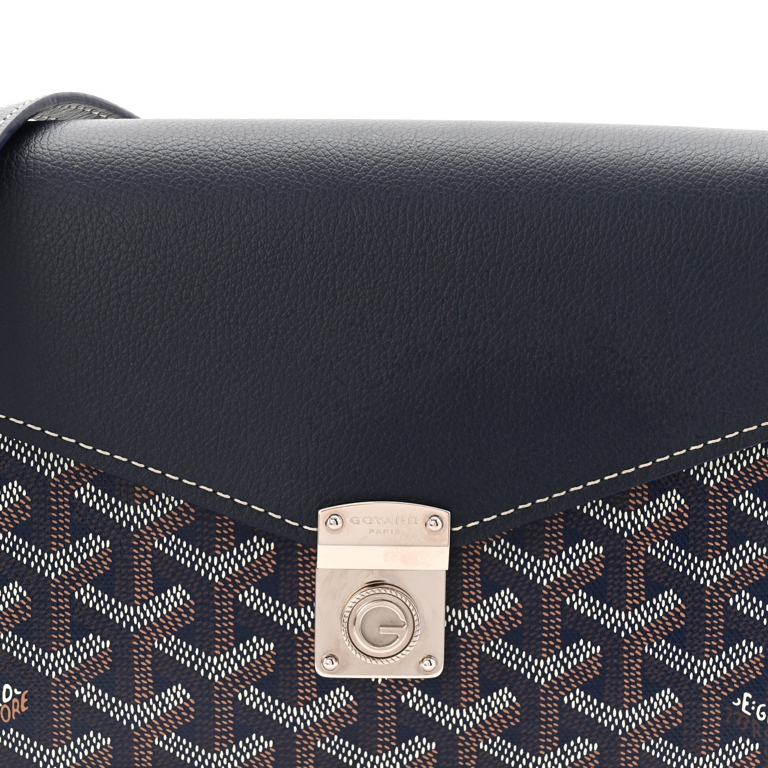 Goyardine Calfskin Chypre Wallet Pouch Navy