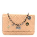 Metallic Calfskin Lucky Charms Casino 2.55 Reissue Wallet On Chain WOC Beige