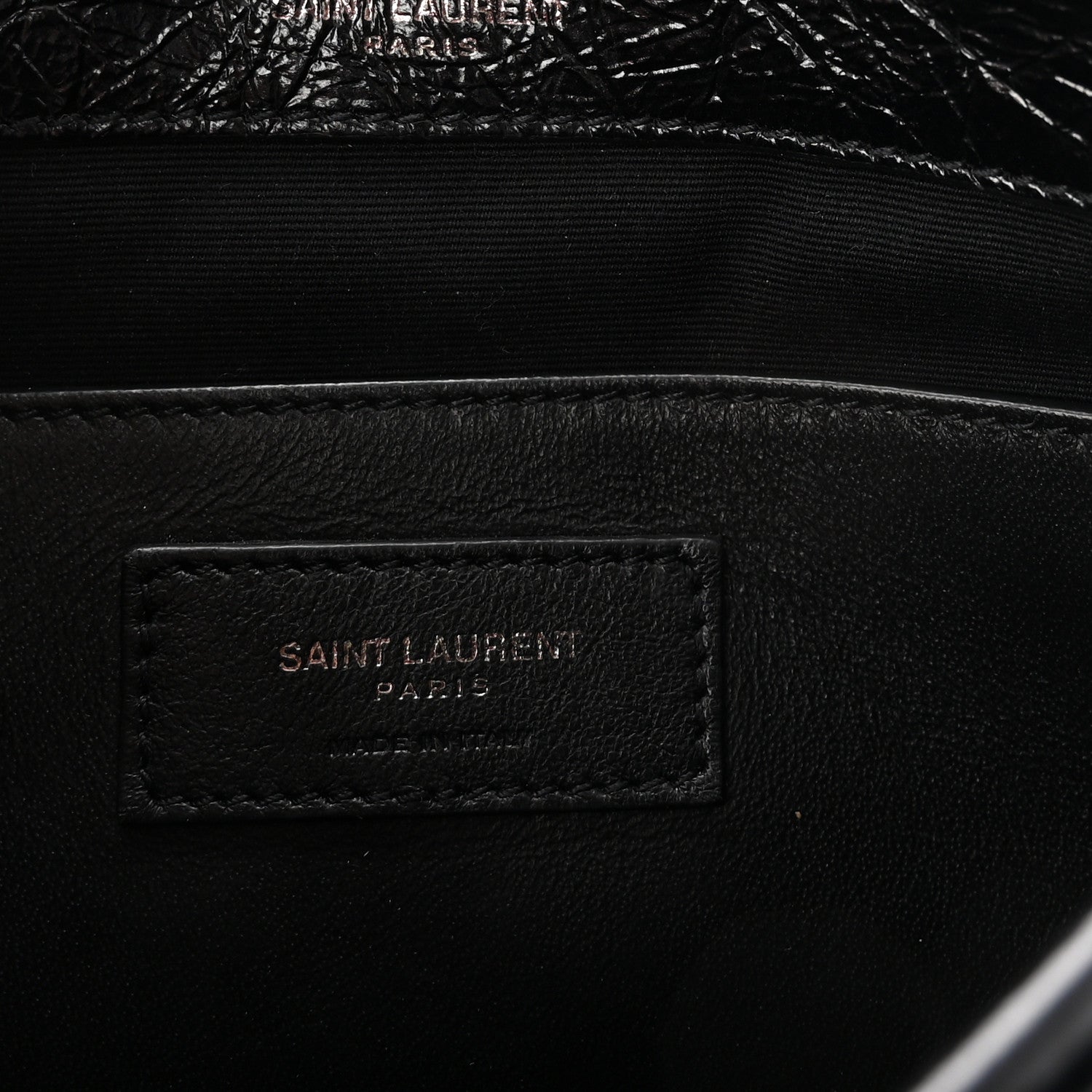 Crinkled Calfskin Matelasse Monogram Baby Niki Chain Satchel Black