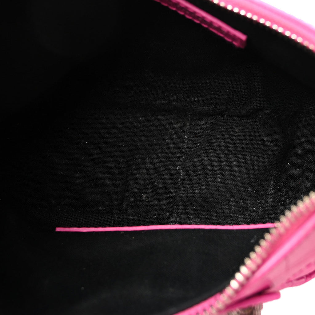 Extra Supple Calfskin Crocodile Embossed XS Le Cagole Shoulder Bag Lipstick Pink