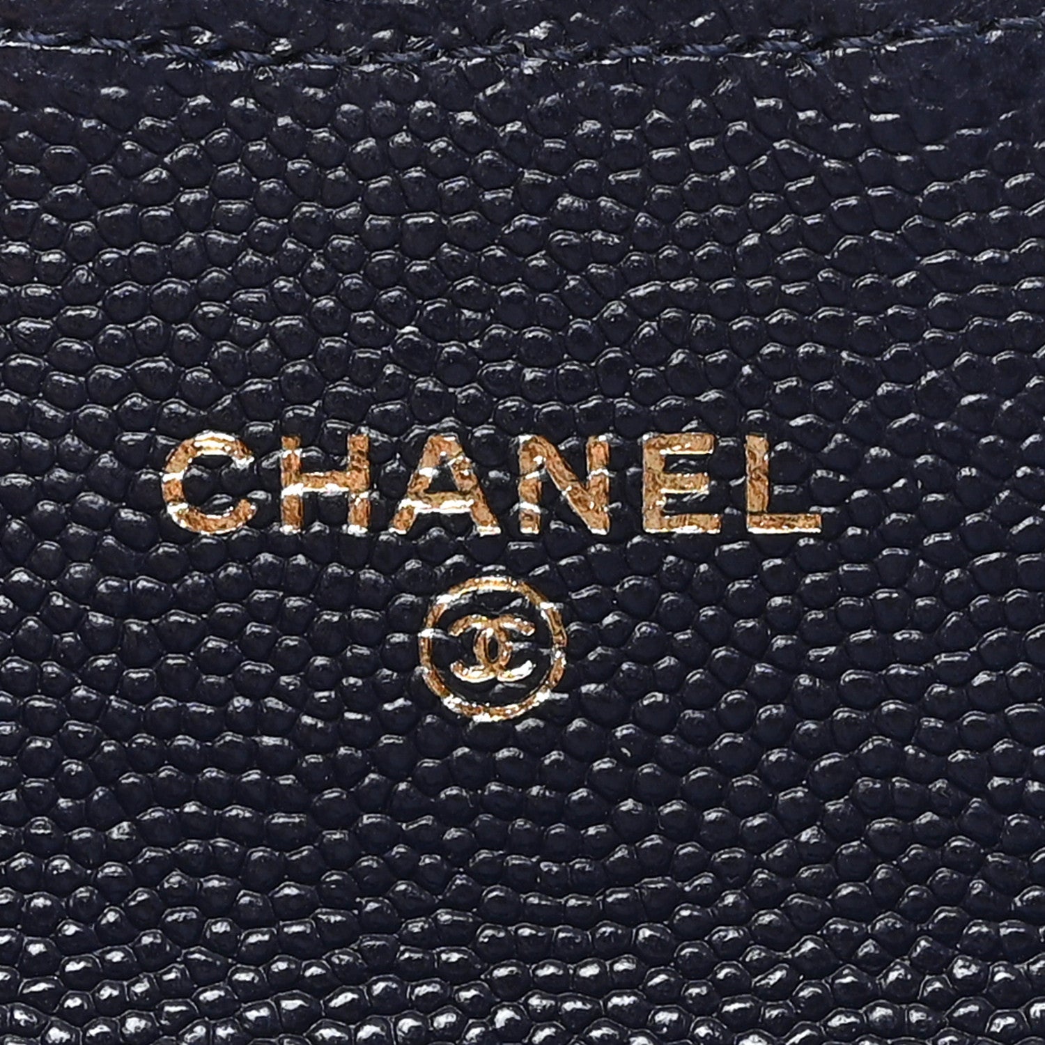 Caviar Quilted Flap Card Holder Navy Blue