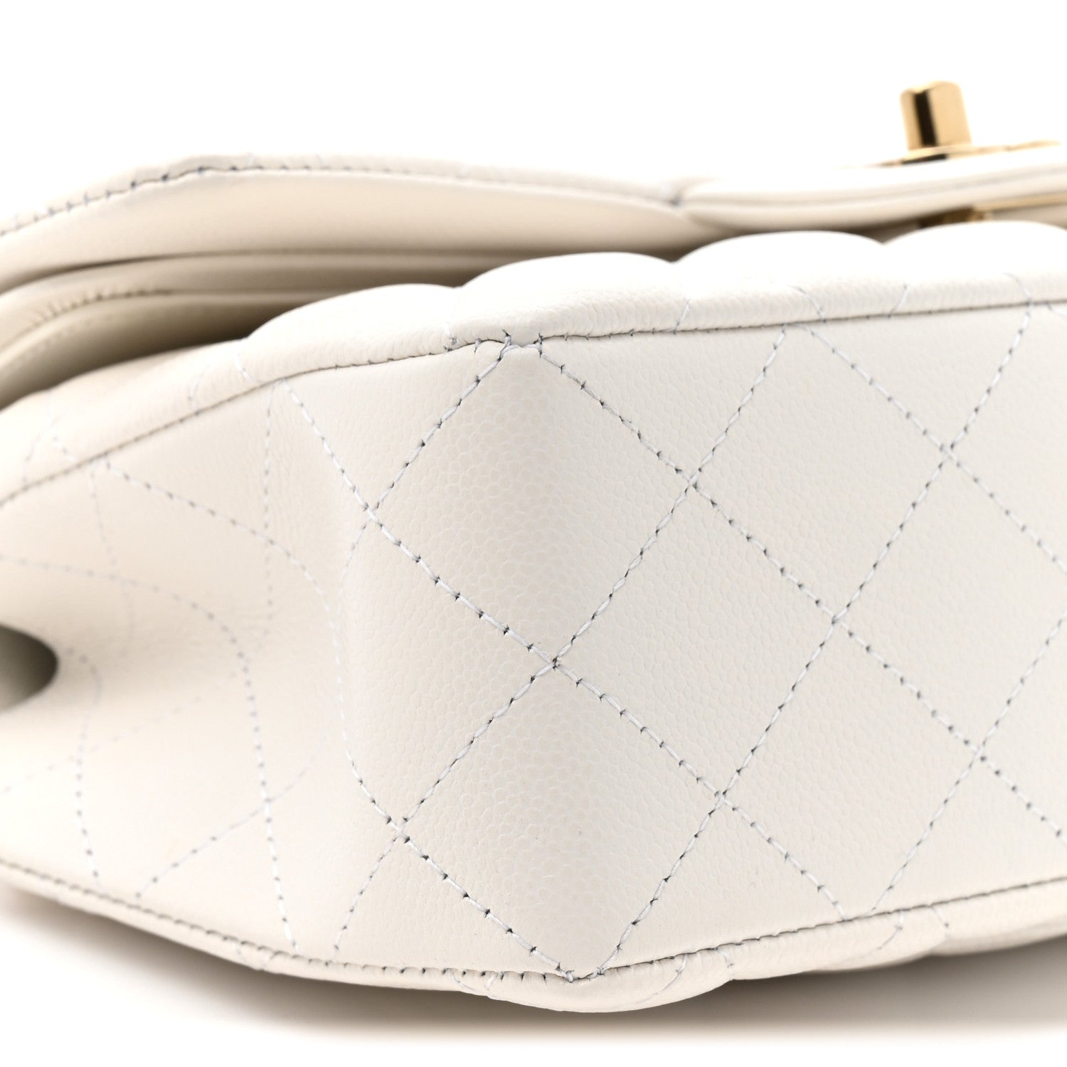 Caviar Quilted Small Double Flap White