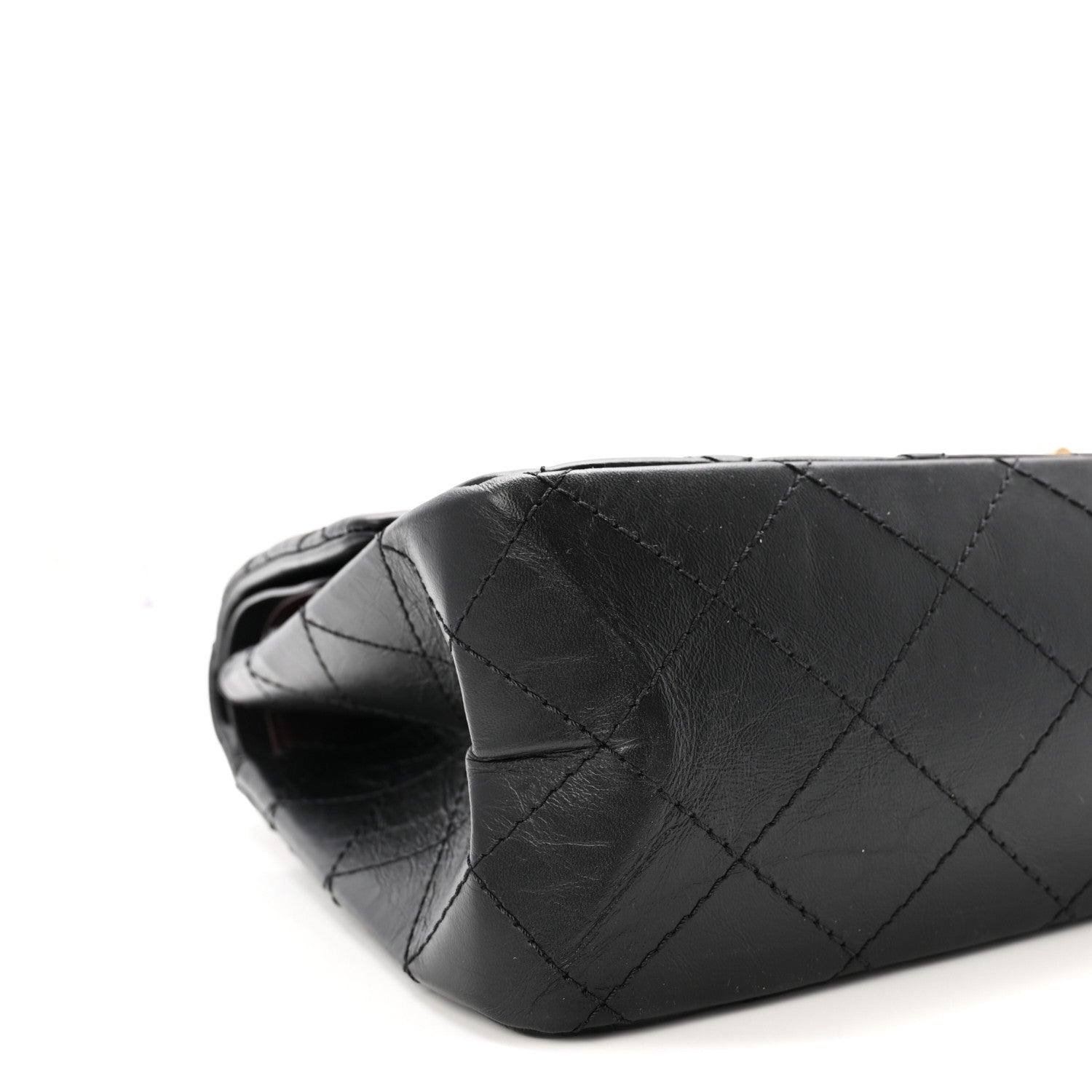 Aged Calfskin Quilted 2.55 Reissue 227 Flap Black