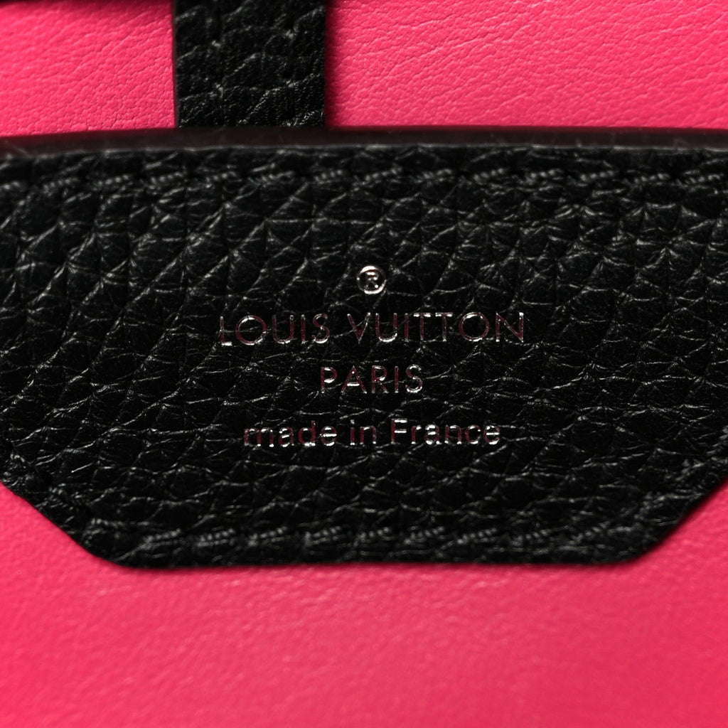 Taurillon Capucines MM Black Fuchsia