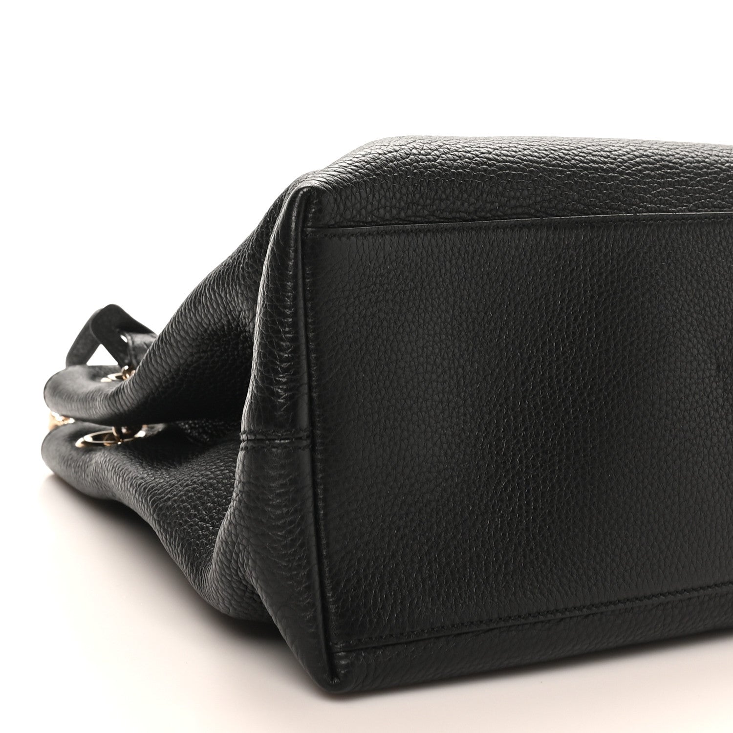 Pebbled Calfskin Medium Soho Chain Shoulder Bag Black