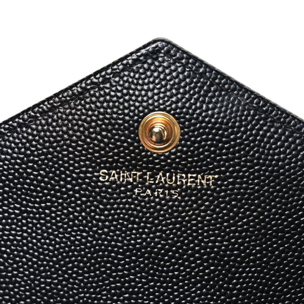 Grain De Poudre Matelasse Chevron Monogram Chain Wallet Black