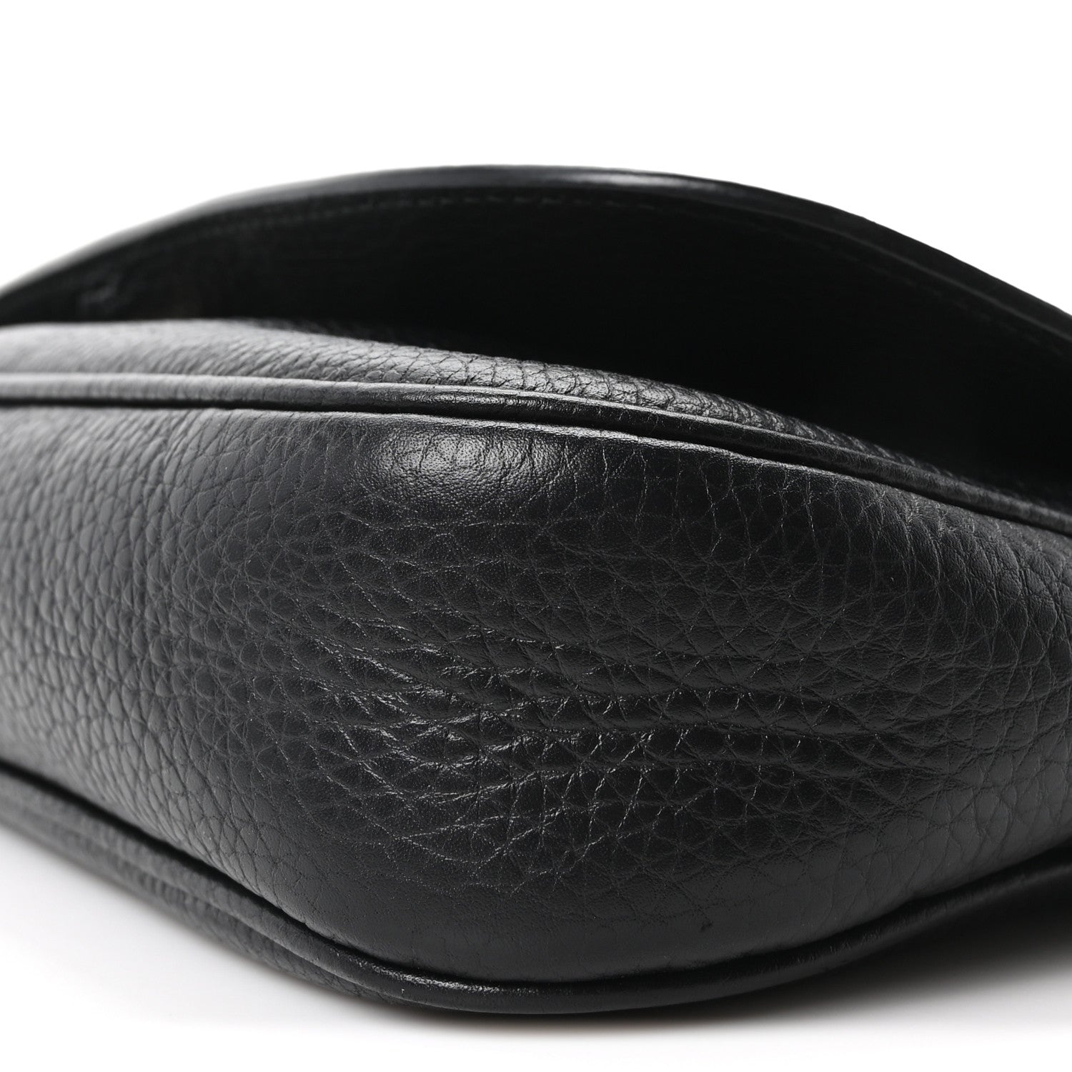 Pebbled Calfskin Medium Soho Flap Crossbody Black