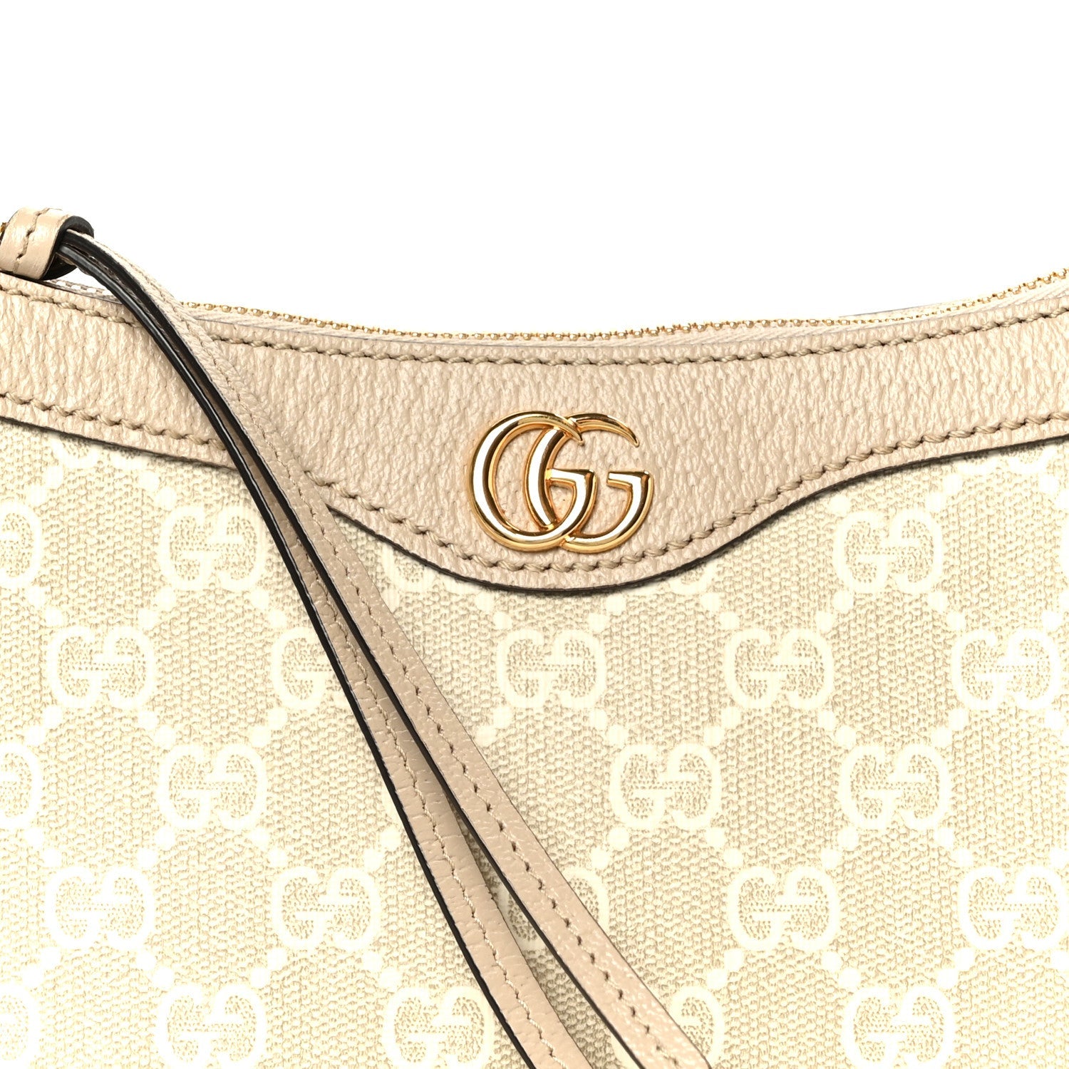 GG Supreme Monogram Textured Dollar Calfskin Small Ophidia Hobo Beige Mystic White Oatmeal