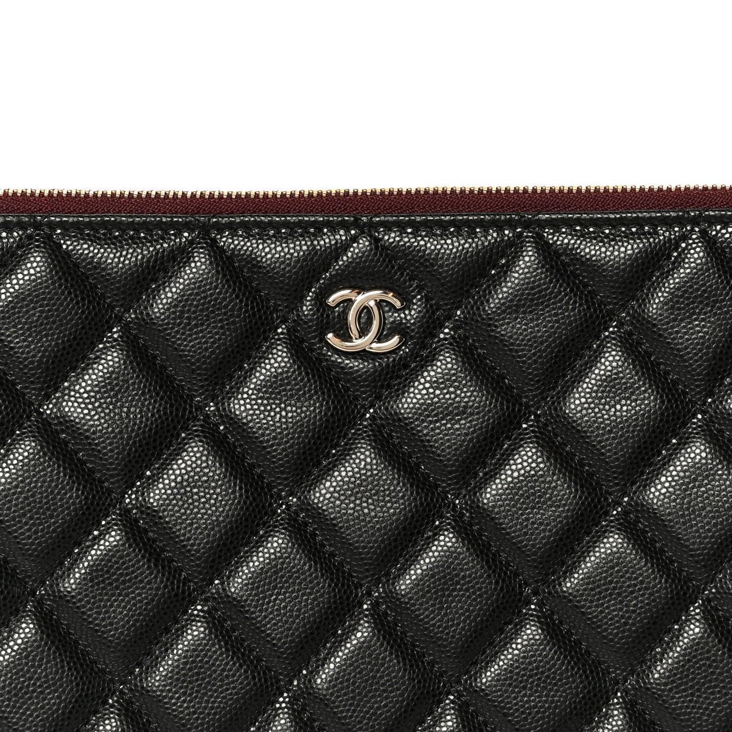 Caviar Quilted Large Cosmetic Case Black