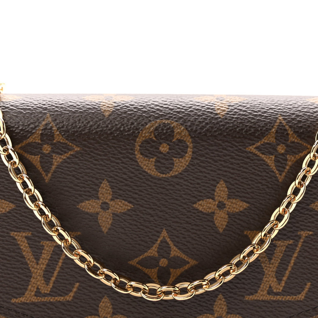 Monogram Pochette Felicie Chain Wallet Fuchsia