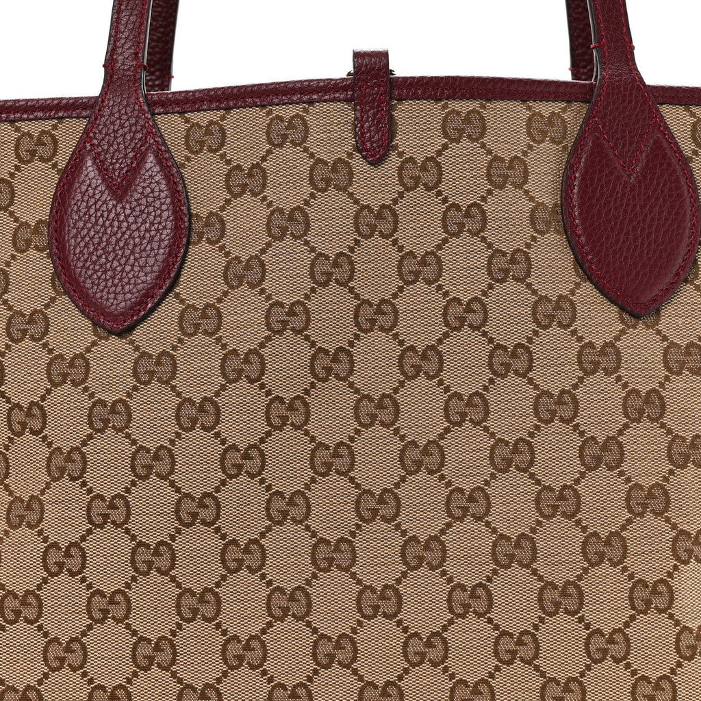Grained Calfskin Monogram Large Totissima Reversible Tote Rosso Ancora