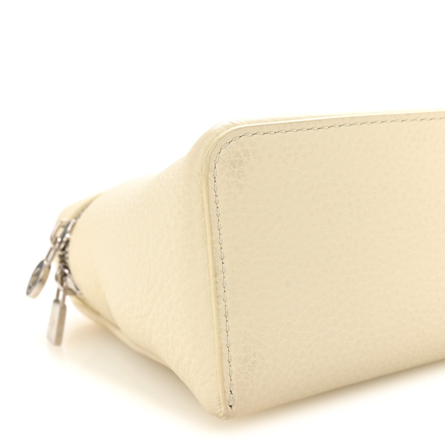 Grained Calfskin L19 Extra Pocket Pouch Whisper White
