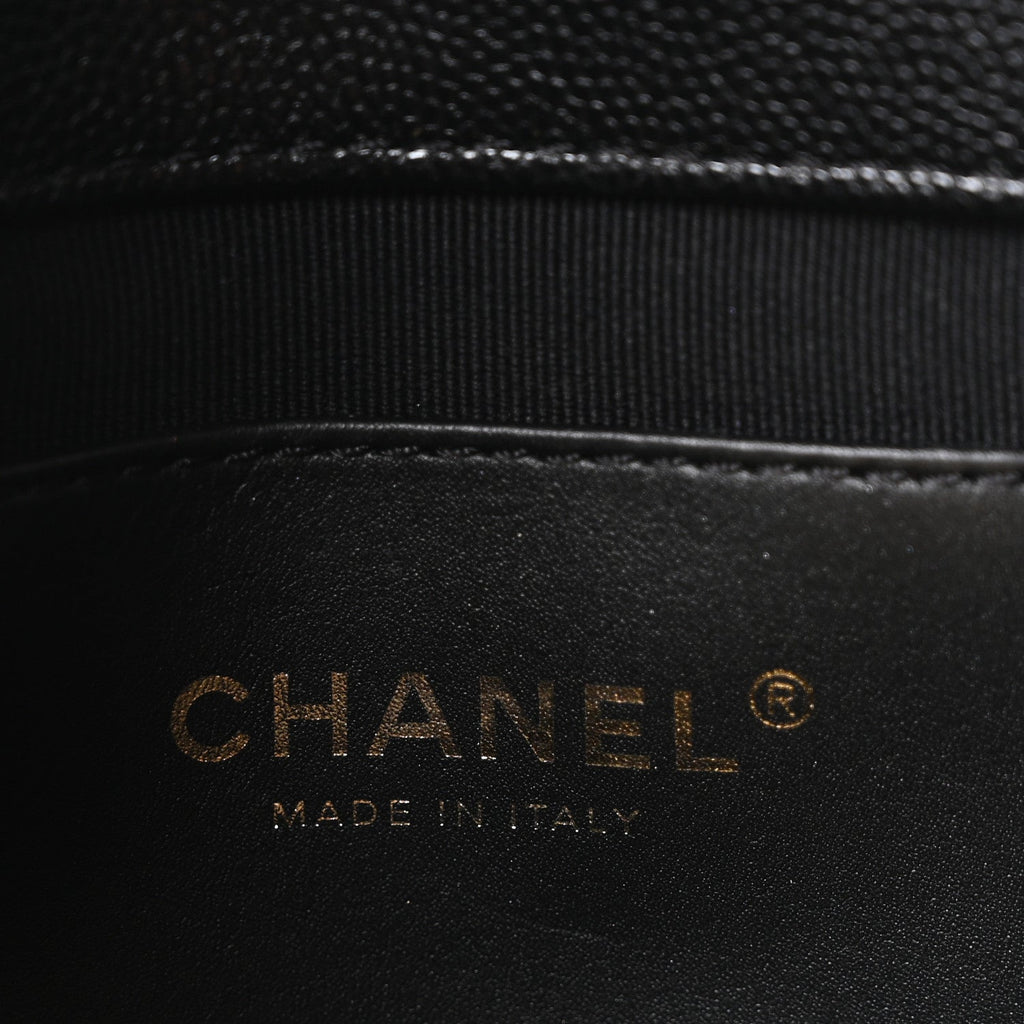 Caviar Quilted Funky Match Mini Flap Black