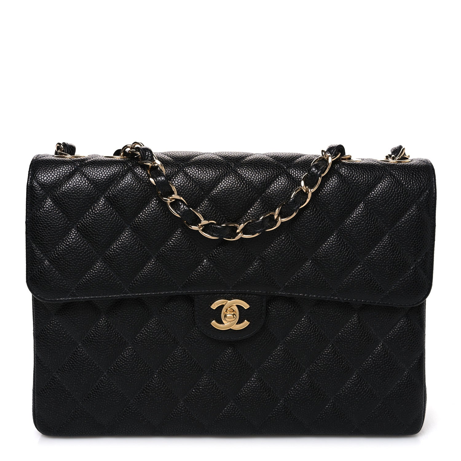 Caviar Jumbo Single Flap Black