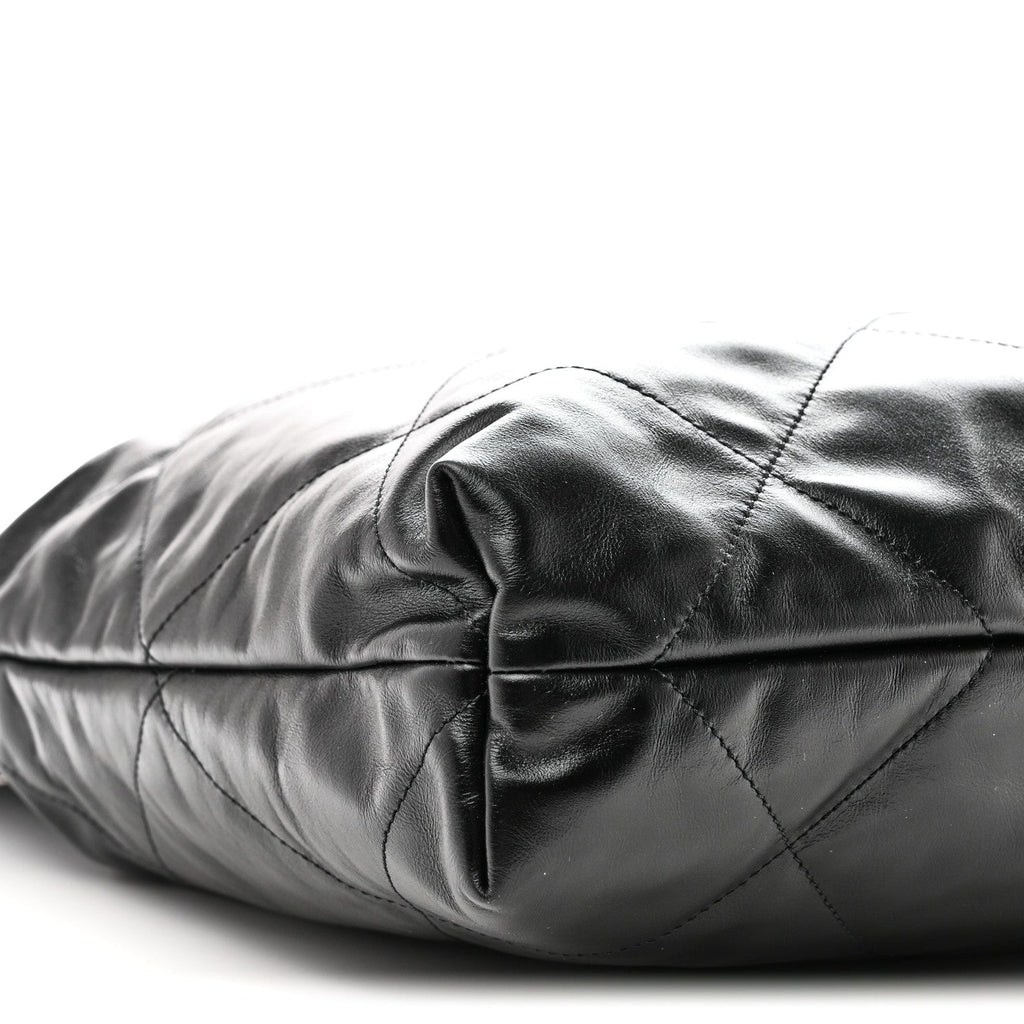 Shiny Calfskin Quilted Chanel 22 So Black