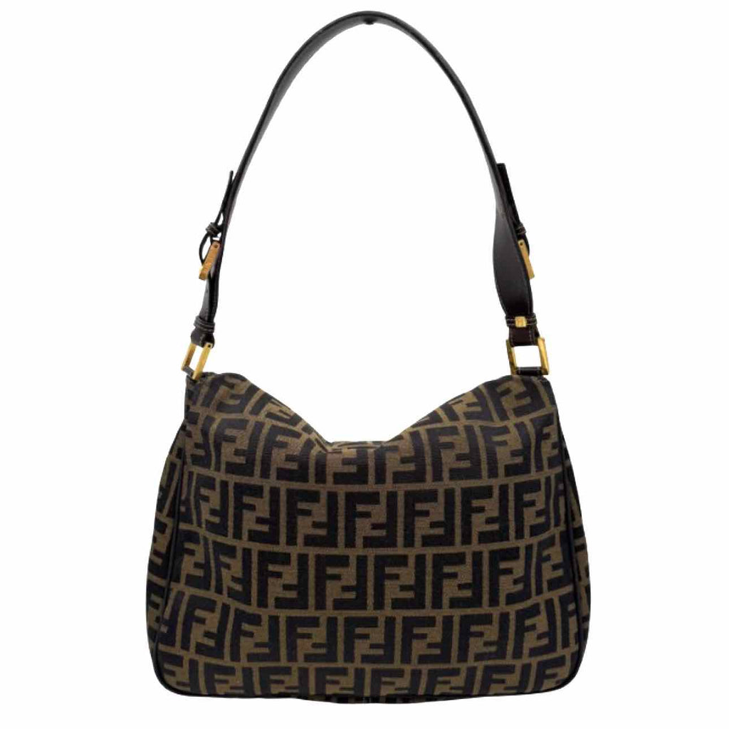 FENDI Canvas Zucca Mamma Baguette Shoulder Bag