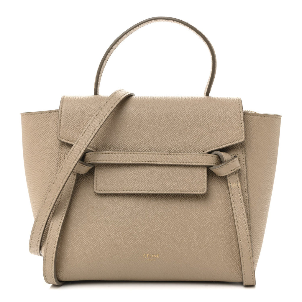 Grained Calfskin Nano Belt Bag Light Taupe