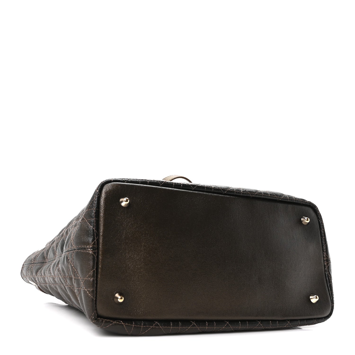 Coated Canvas Cannage Small Panarea Tote Bronze
