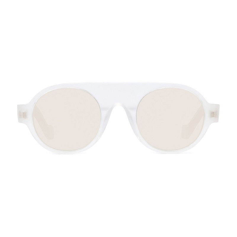 Loewe Sunglasses Round Full Rim, White Frame and Brown Lens LW40020F21E