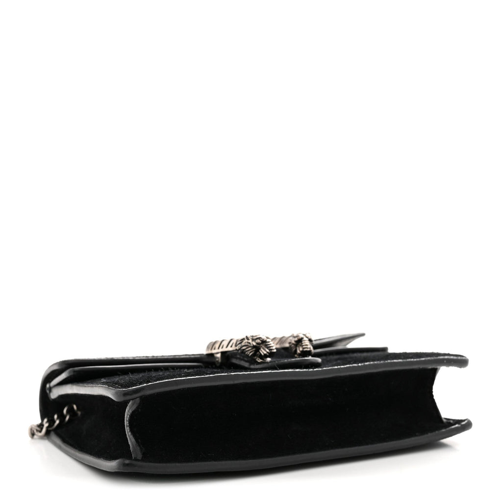 Suede Super Mini Dionysus Shoulder Bag Black