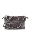 Sequin Medium Donut Chain Flamenco Knot Clutch Grey