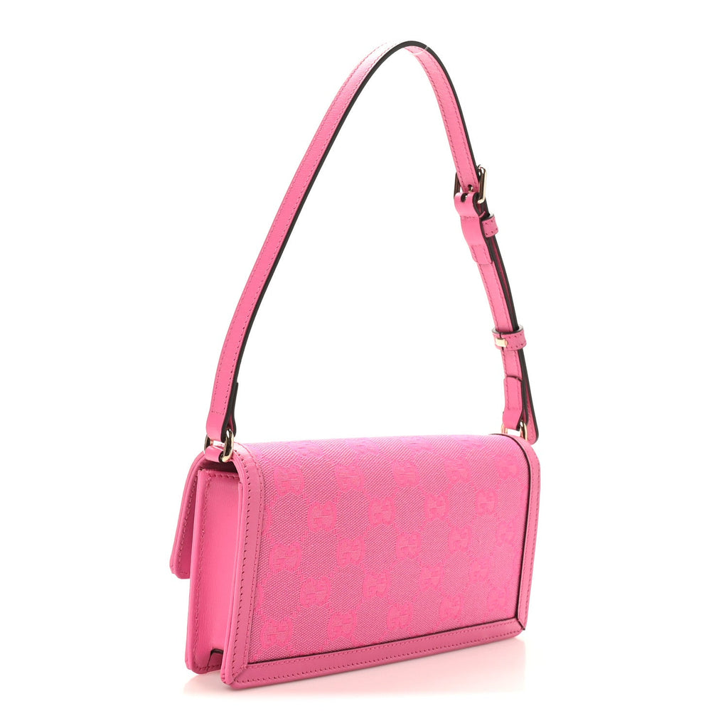 GG Monogram Scratch Lux Calfskin Mini Luce Shoulder Bag Rose Dark Blossom