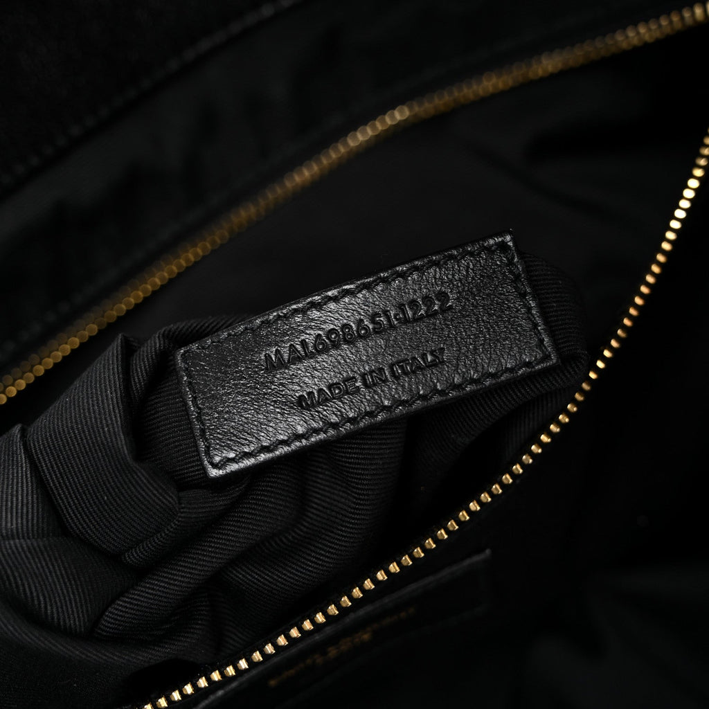 Lambskin Quilted Maxi Icare Shopping Tote Black
